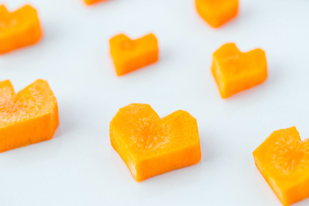 Carrot hearts close up web